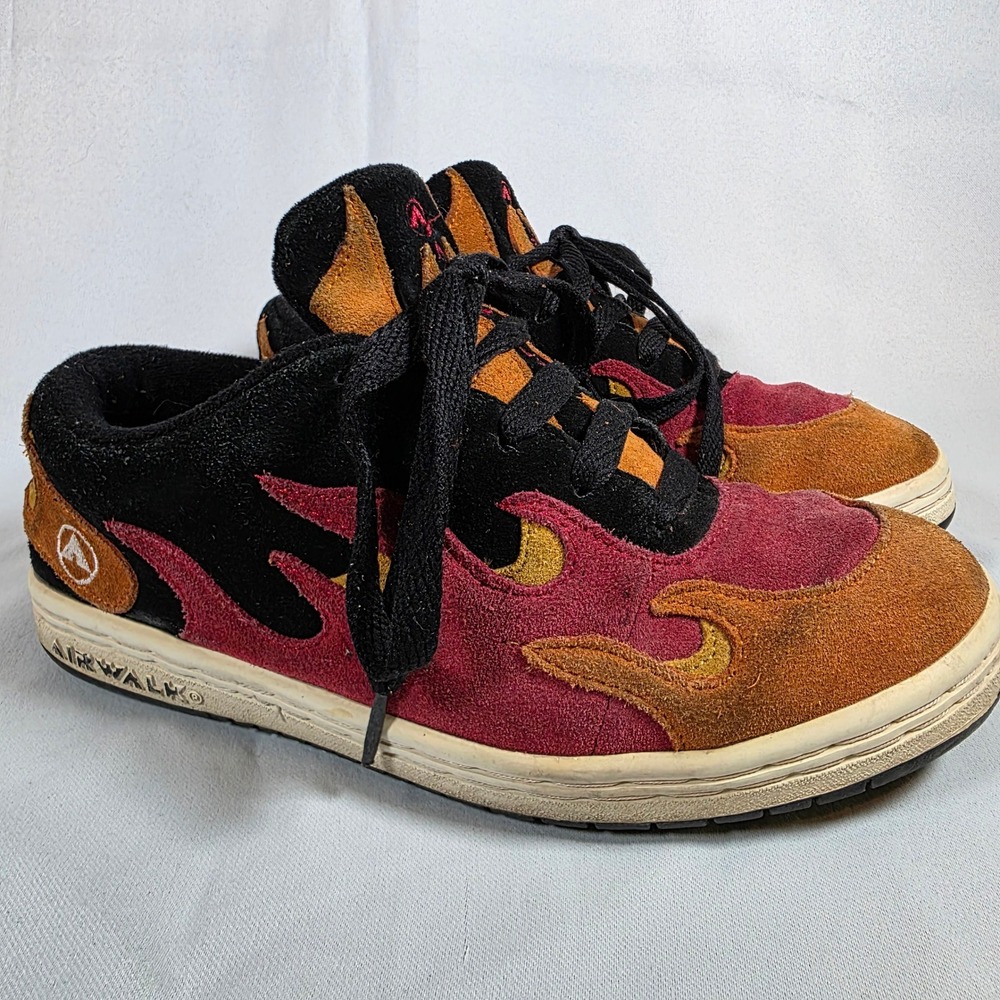 Vtg 2001 Airwalk Scorch Flame Skate Shoes Mens Size 8 Scoach OG Sneakers RARE